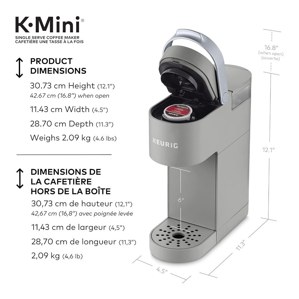 Keurig K-Mini Plus Single Serve Coffee Maker - Studio Gray (Refurbished)