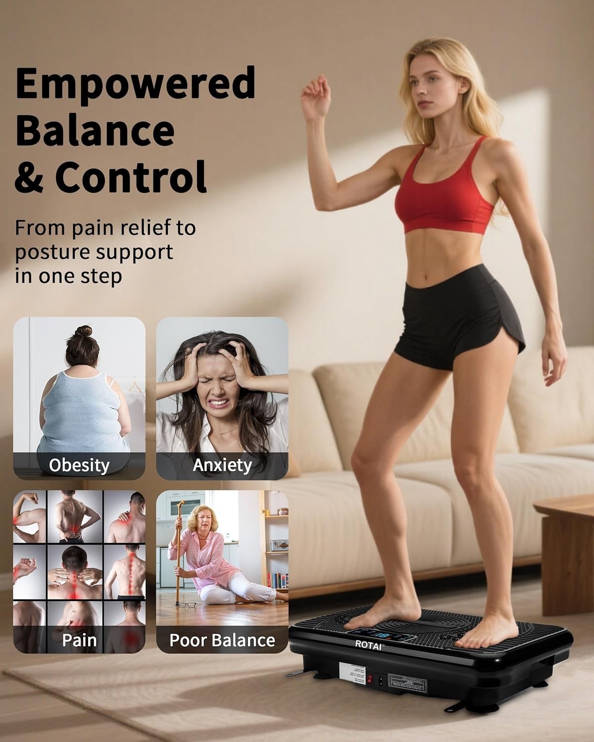 Shake Plate Vibration Exercise Machine for Lymphatic Drainage & Weight Loss