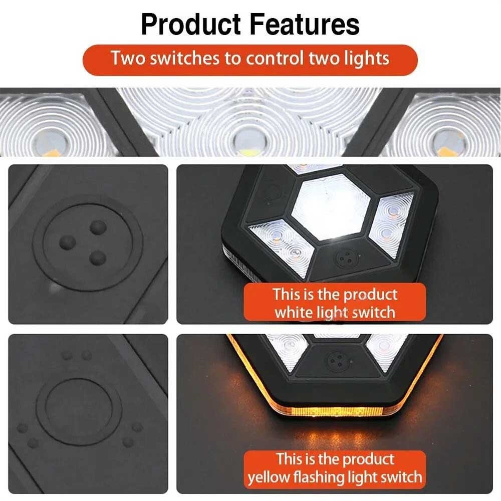 360° Rotating LED Magnetic Car Warning Light - Flashing