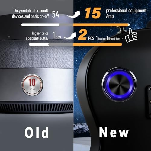 15Amp Push Button Switch，(0.866") 12V-24V Latching Push Button Switch 22mm Blue