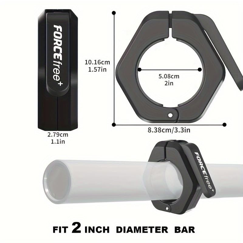 Forcefree+ Barbell Clips (Pair), Clamps, Quick Release Olympic Black