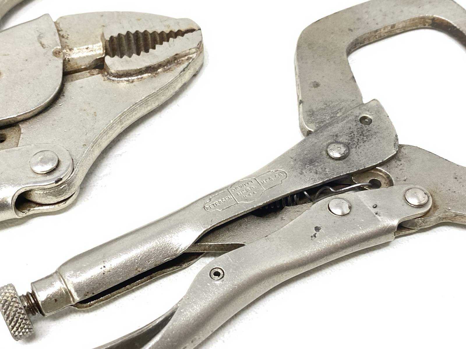 Vintage Lot of 4 Vise Grip Petersen-Dewitt USA Made Locking Pliers 10WR 7WR & 6R