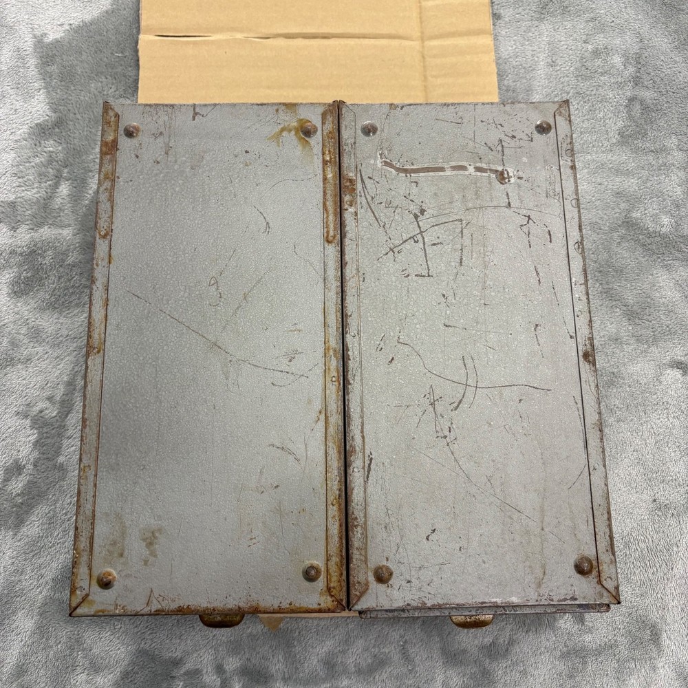 Vintage Sylvania Radio Tubes Industrial Metal Storage File Drawers 12x6 Lot of 2