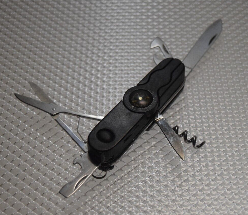 SIX FUNCTION MULTITOOL KNIFE CORKSCREW COMPASS SURVIAL POCKET TOOL CAMP HIKING