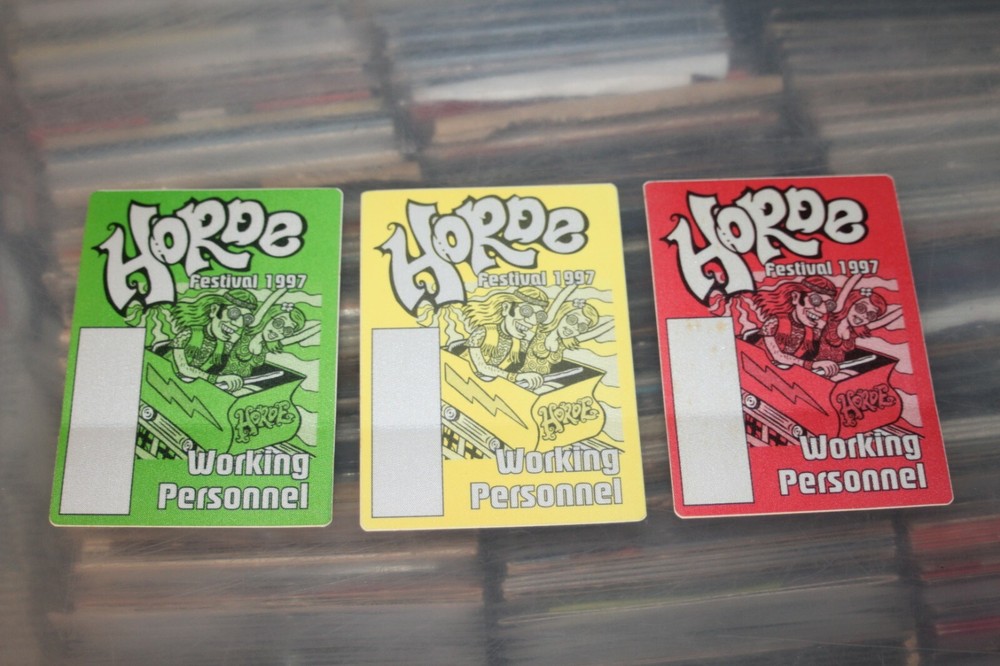 Horde Festival  - 3x Backstage Pass Neil Young Primus Big Head Toad Morphine