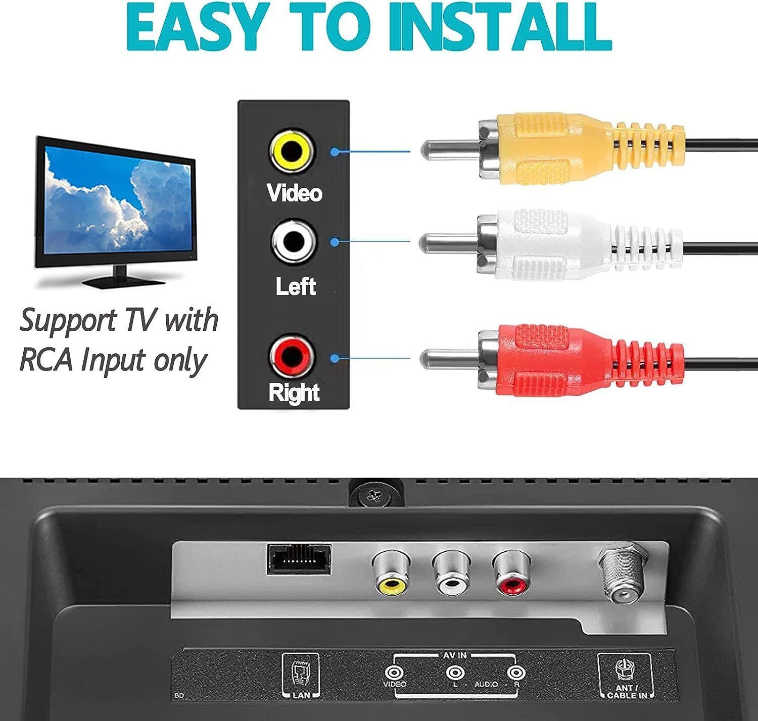 N64 SNES Gamecube RCA AV TV Audio Video Stereo Cable Cord For Nintendo 64 LOT