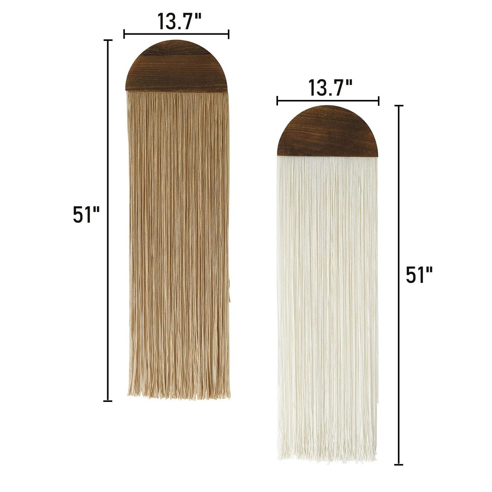 2 Pcs Macrame Wall Hanging Boho Wall Decor Handmade Macrame Art Tapestry Wedd...