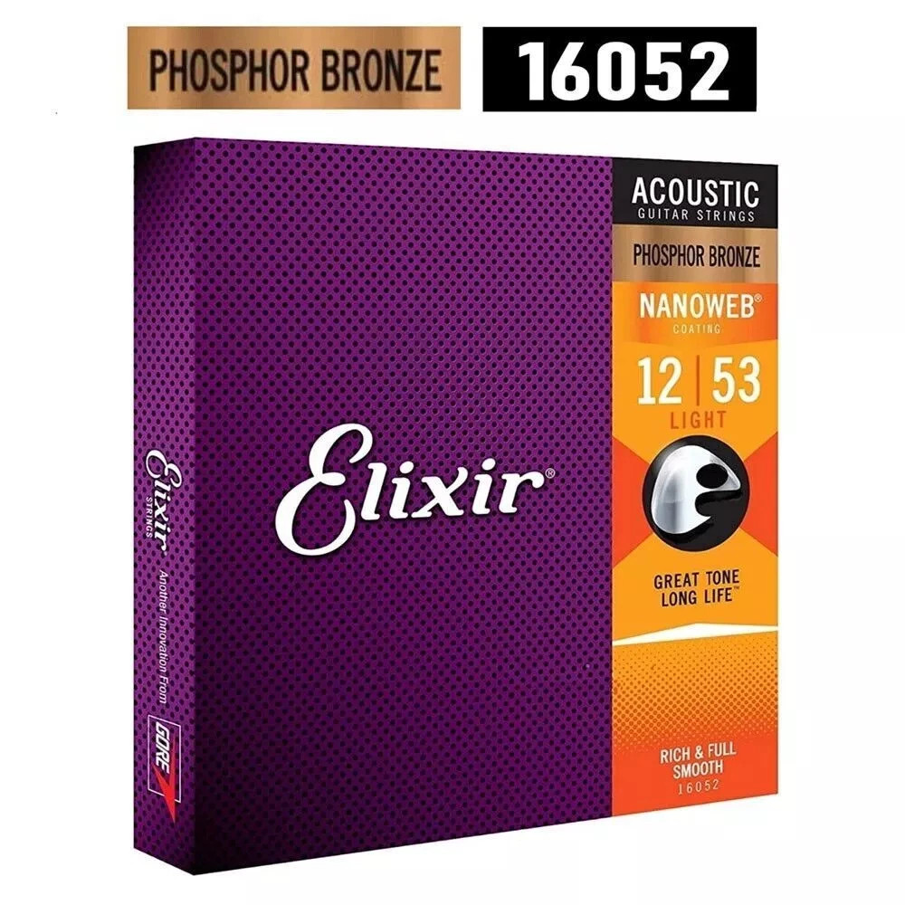 Elixir Acoustic Guitar Strings - Phosphor Bronze 16052 (12-53) CE