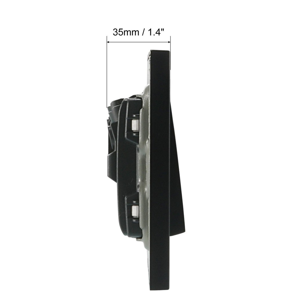 Push to Exit Button Switch Wall Mounted Resettable Square Black AC 250V 16A