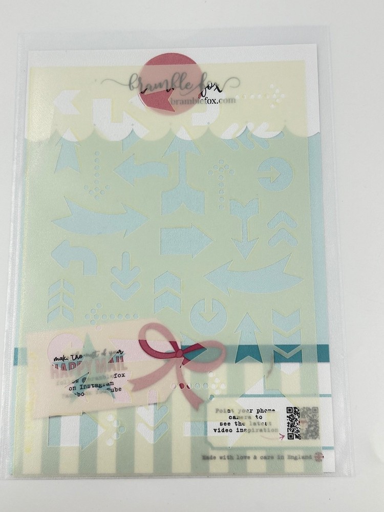 Bramble Fox Arrows Stencil Scrapbooking Paper Crafting Clear Plastic