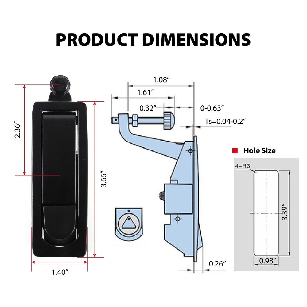 Compression Latch Zinc Alloy Flush Lever Trigger Latch Adjustable Grip