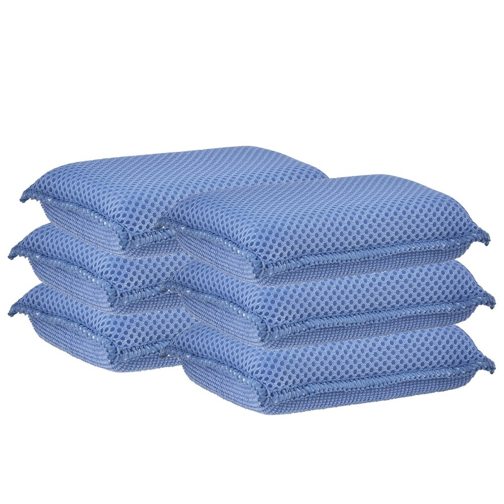 Microfiber Kitchen Sponges for multi uses, Kitchen, Garage, 6-Pack, Scratch free