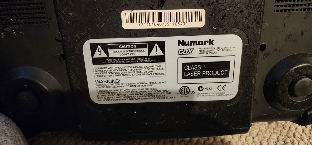 Numark CDX DJ CD Turntable -works*, good condition, read description!