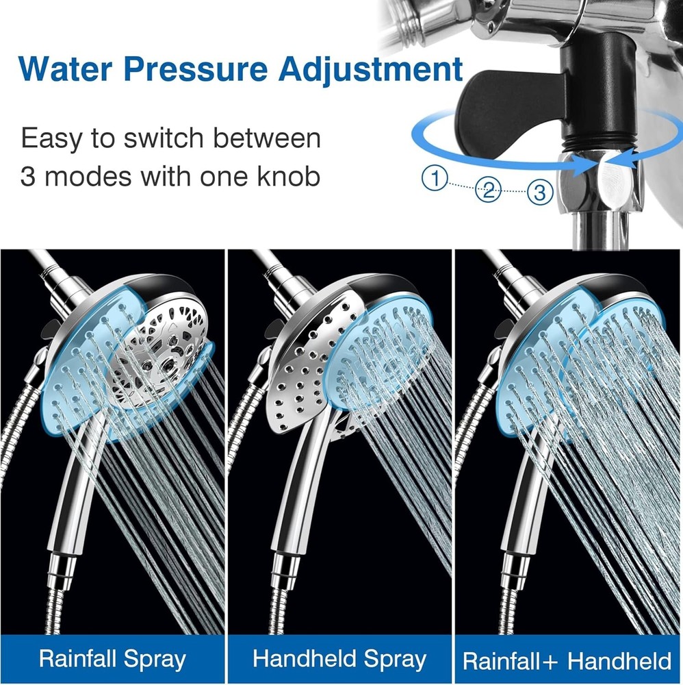 Modern 10-Setting Rainfall Shower Head & Handheld Combo for Spa-Like Experience
