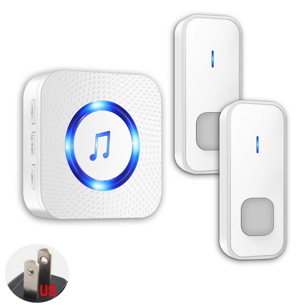 2 Cordless remote control calling 1 doorbell ringer, New Wireless doorbell,Withe
