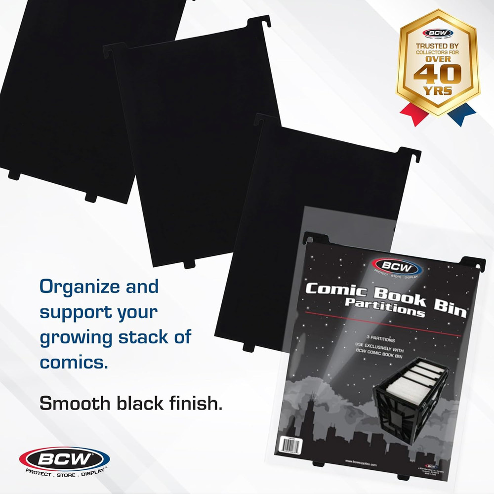 BCW Short Comic Book BIN PARTITIONS - Black