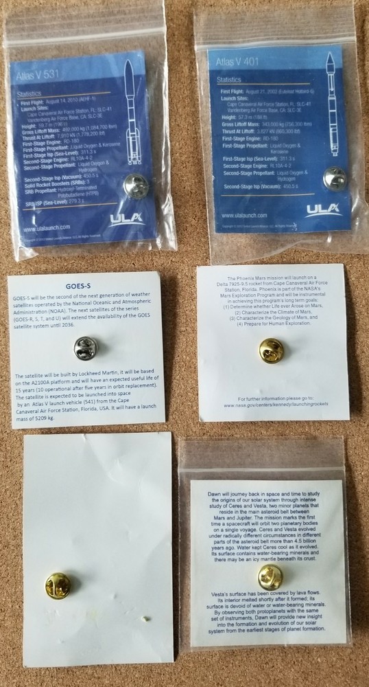 Launch Services Program NASS 4 Pin & 2 Rocket Pins