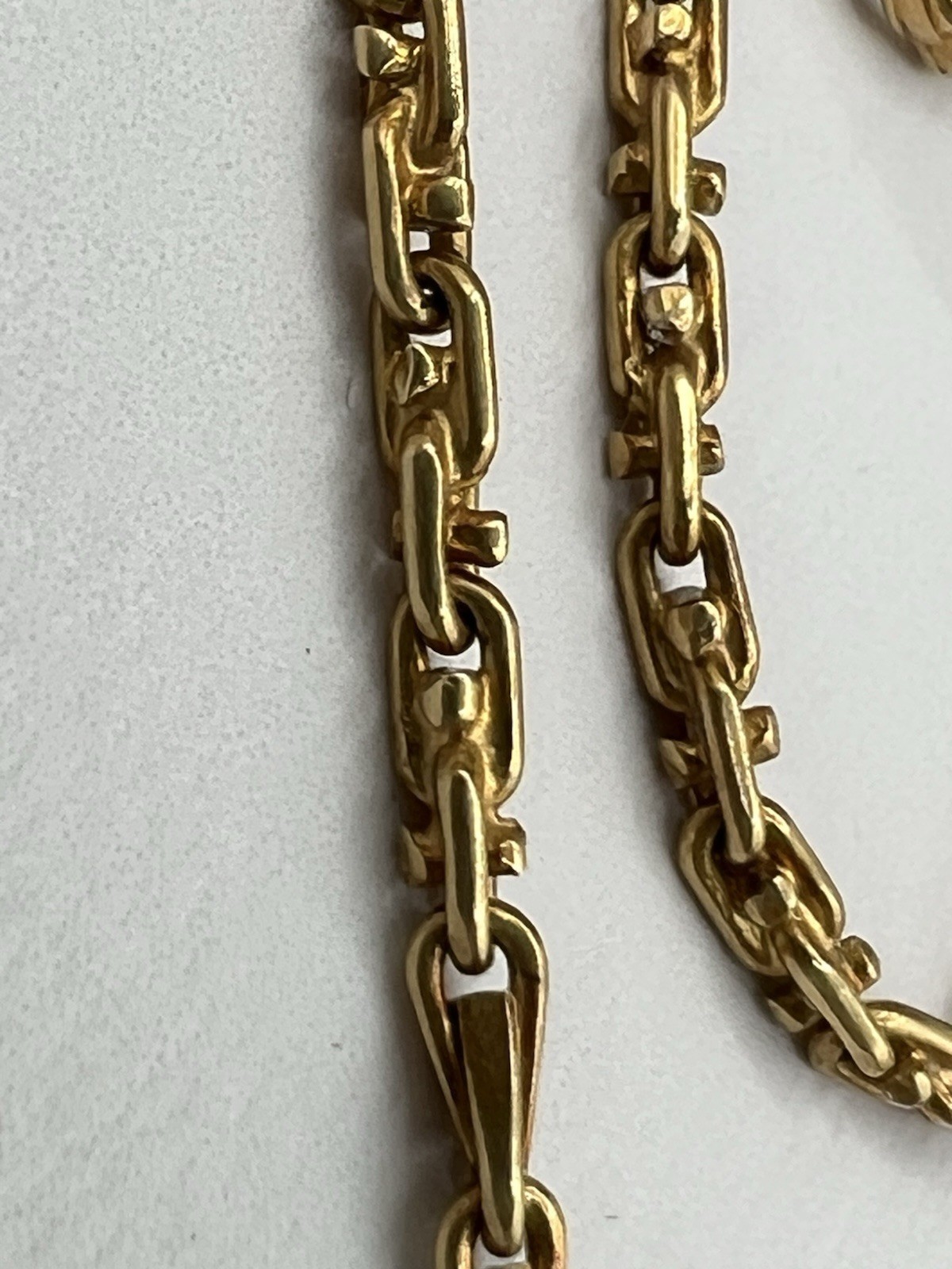 18k 750 Yellow Gold Antique Vintage Pocket Watch Chain - Unique & Unusual Link