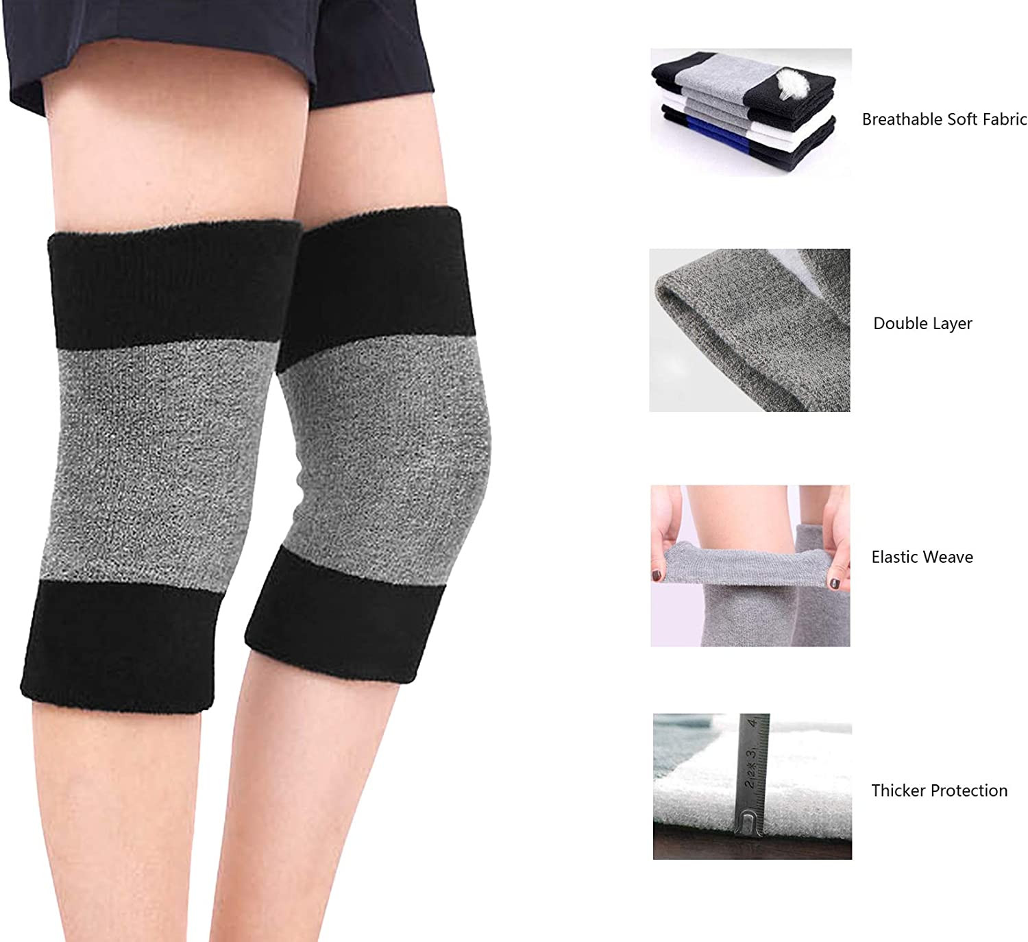 Thermal Knee Braces Leg Warmers Soft Winter Support Sleeves For Men Women Sports