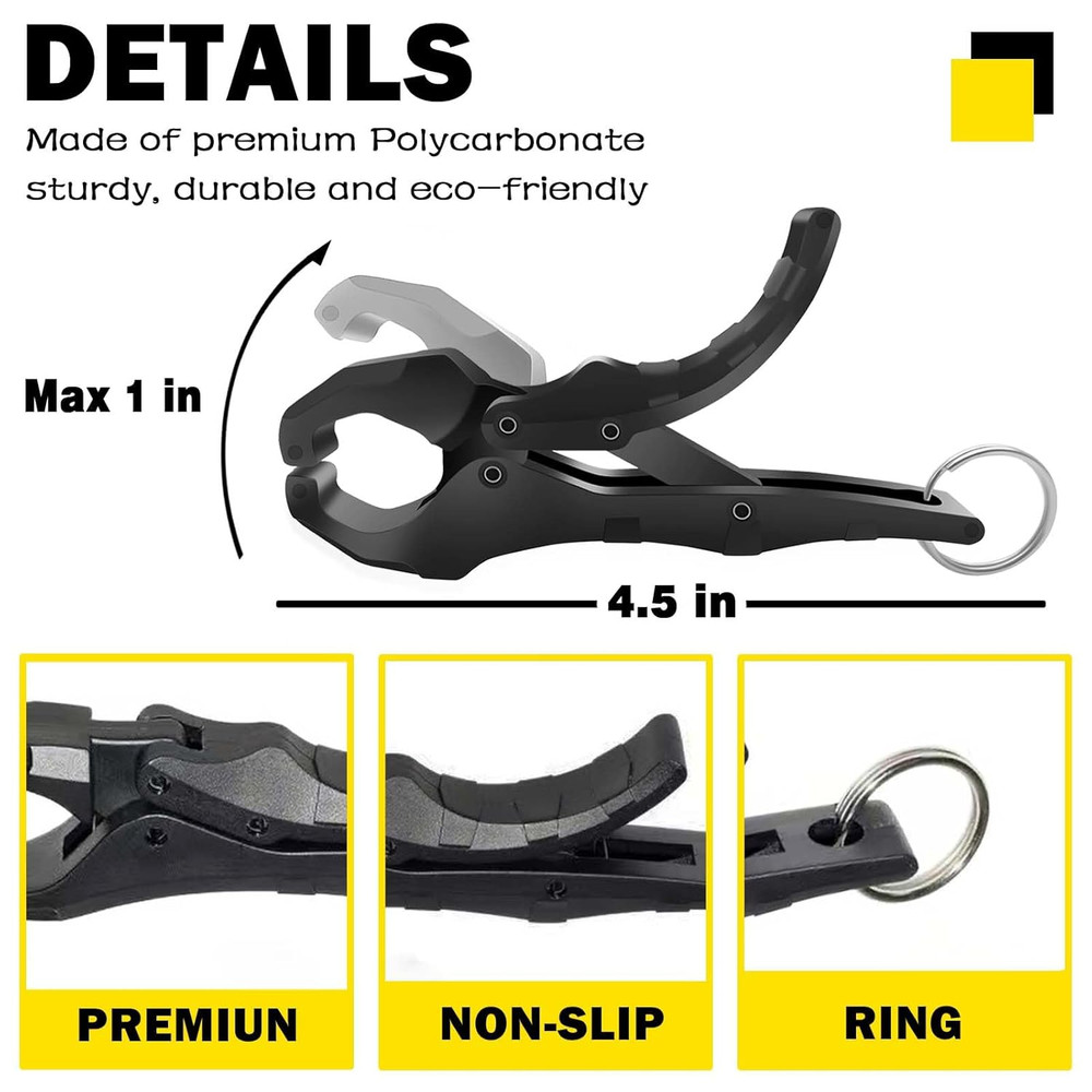 4.5'' Fish Lip Gripper, Digital Scale Hook Non-Puncture Replacement Clamp - Fish