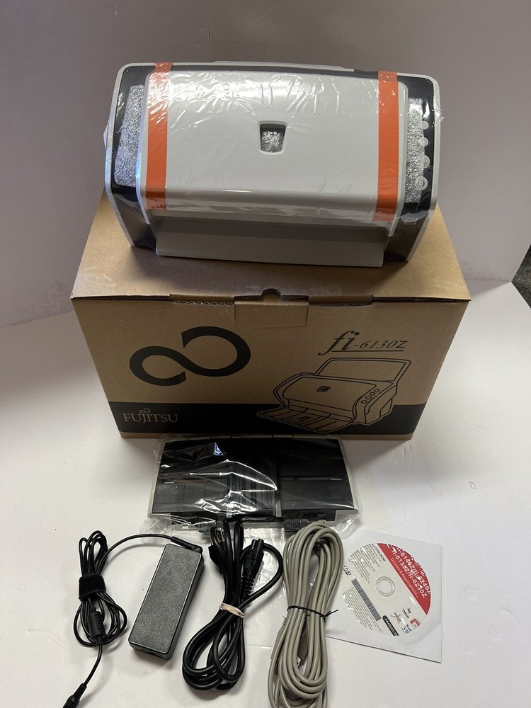 Fujitsu FI-6130Z Scanner COMPLETE SET (AC AdapterUSB CableUSB Setup Drivers