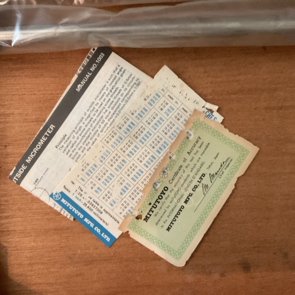 Mitutoyo 104-154 20” - 24" Outside Diameter Micrometer Set