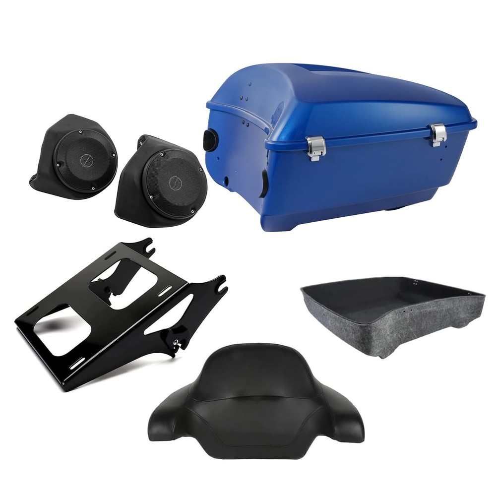 Black Large Capacity Luggage Trunk Backrest Kit for 2014-Later Electra Glide