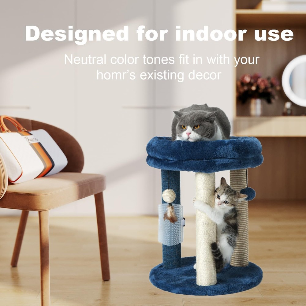 MECOOL Cat Scratching Post Tree with Tower Soft Bed.Natural Quality Sisal Car...
