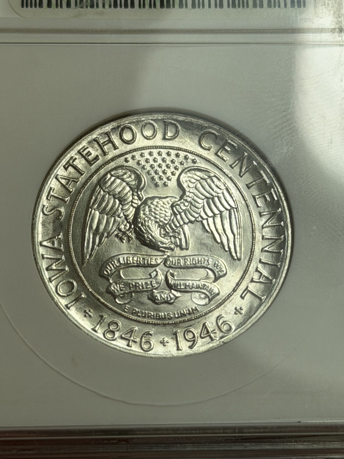 1946 P Iowa Commemorative 90% Silver Half Dollar ANACS MS 64 Vintage Soapbox