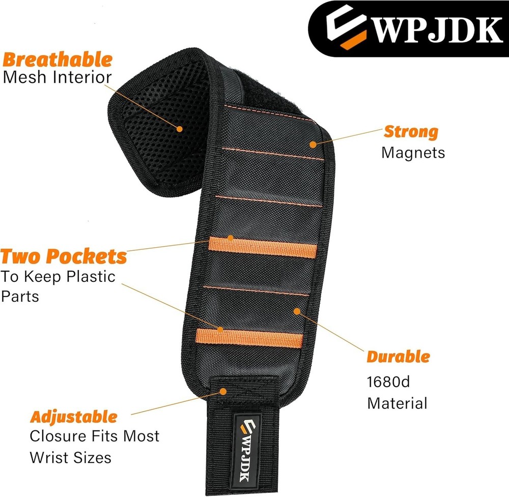 Adjustable Magnetic Tool Wristband - Comfortable for DIY Enthusiasts