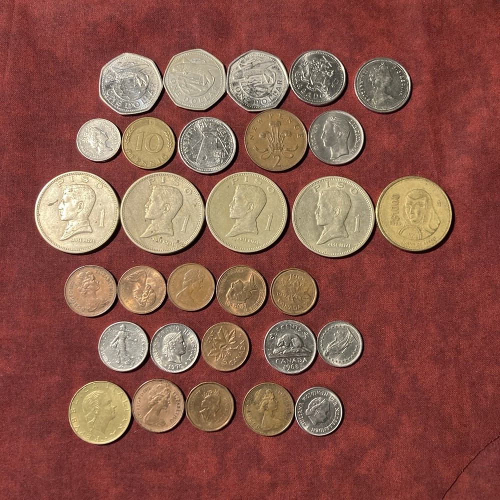 30 Various Foreign Coins- 20 Pictured & Listed - Circulated/UNC-(Finding + Add)