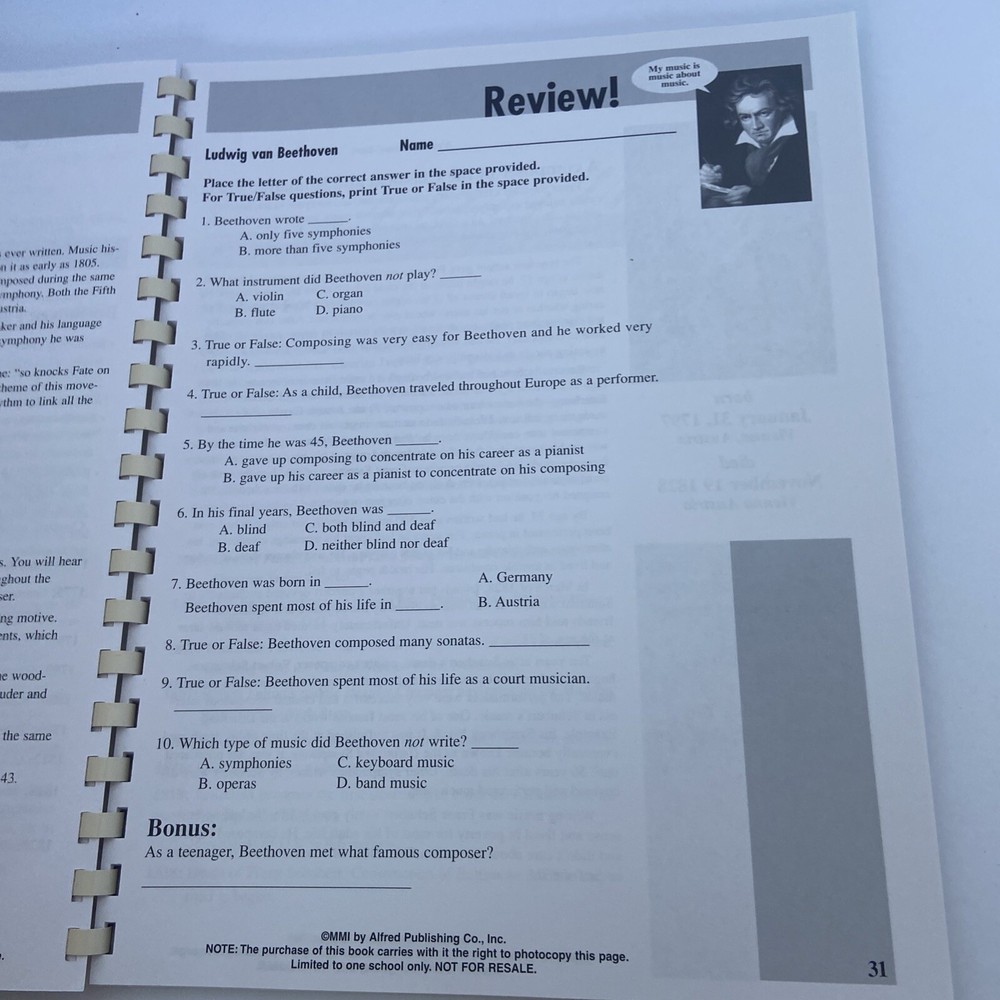 Alfred Accent on Composers Book - NO CD
