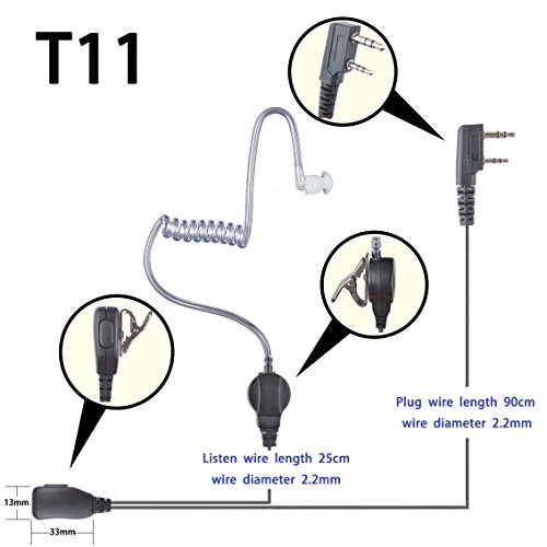 1-wire Headset Earpiece mic For TK3402 TK3302 TK3312 TK3360 Portable