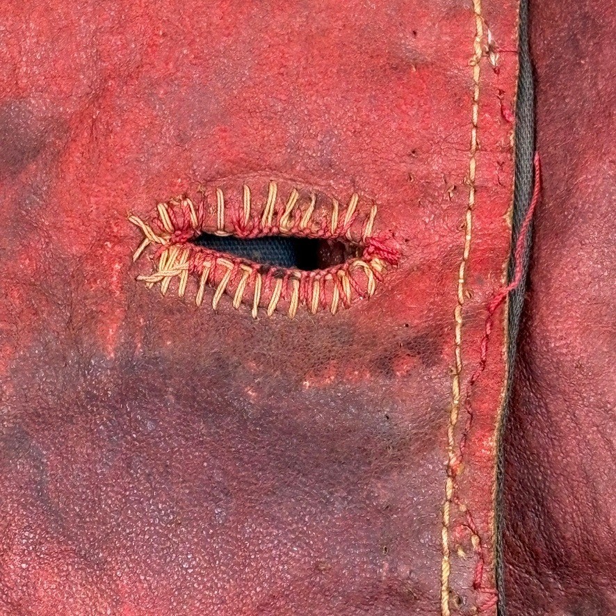 1880 - 1920 Handmade Red Leather Beaded Ceremonial Coat Native American Western