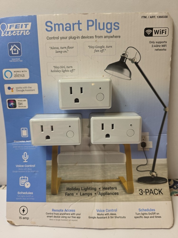 Feit Electric 1368338 WiFi Smart Plug 3-pack