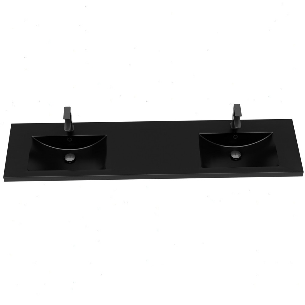 72" Double Sink Vanity Top Undermount Bathroom Sink