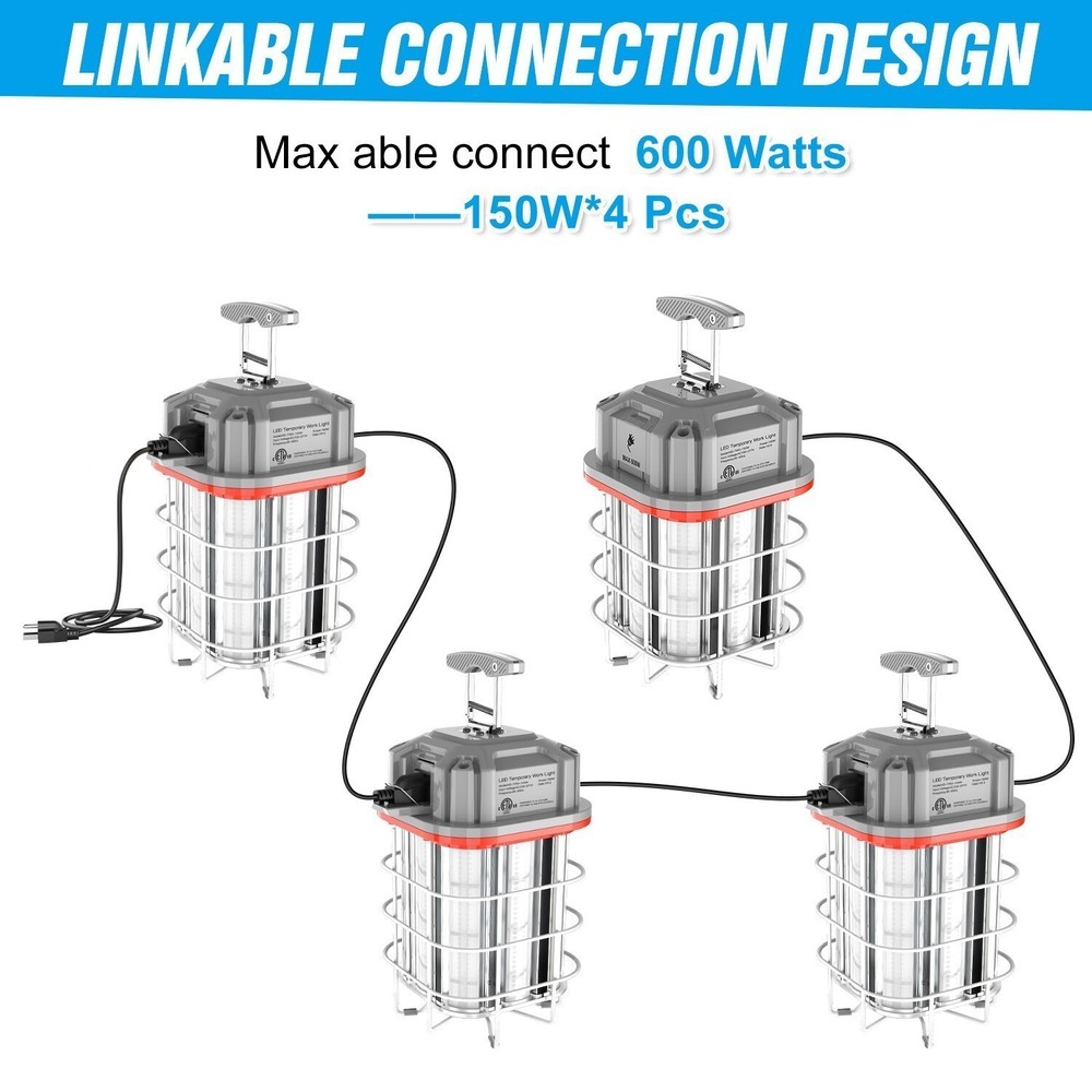 Linkable Construction Jobsite LED Temporary Work Light 150W High Bay Lighting