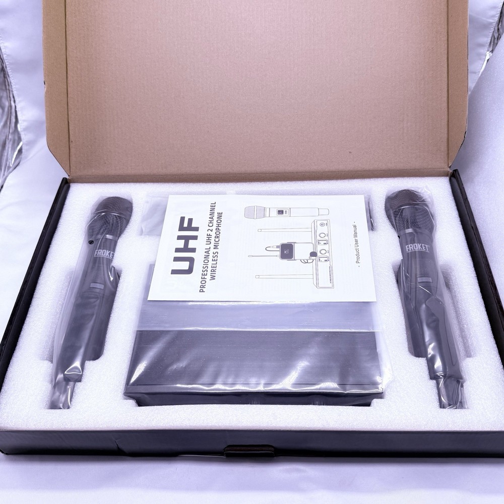 Froket FU-2002 Wireless Mic Combo Pack - 2 Handheld Mics - UHF System