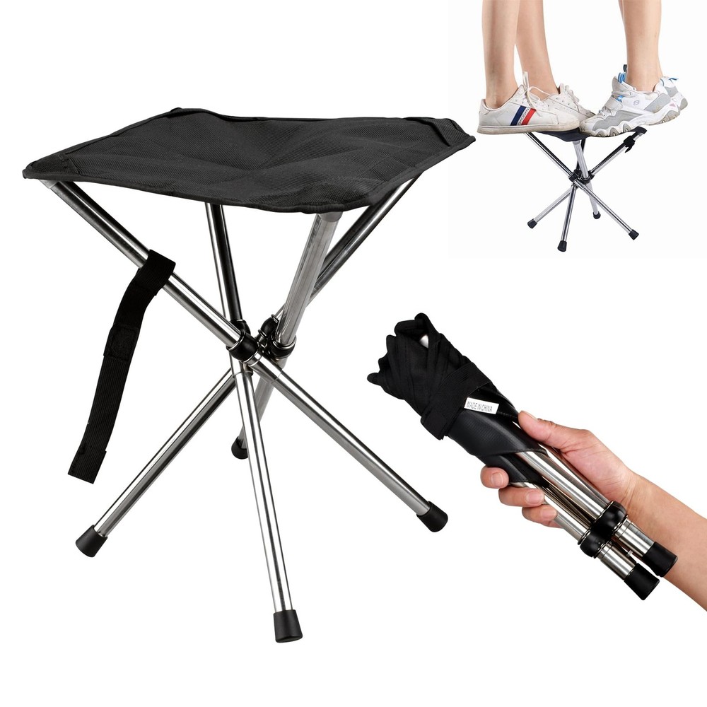 Folding Camping Stool 275 lbs Capacity Ultra-Light Waterproof Quick Setup