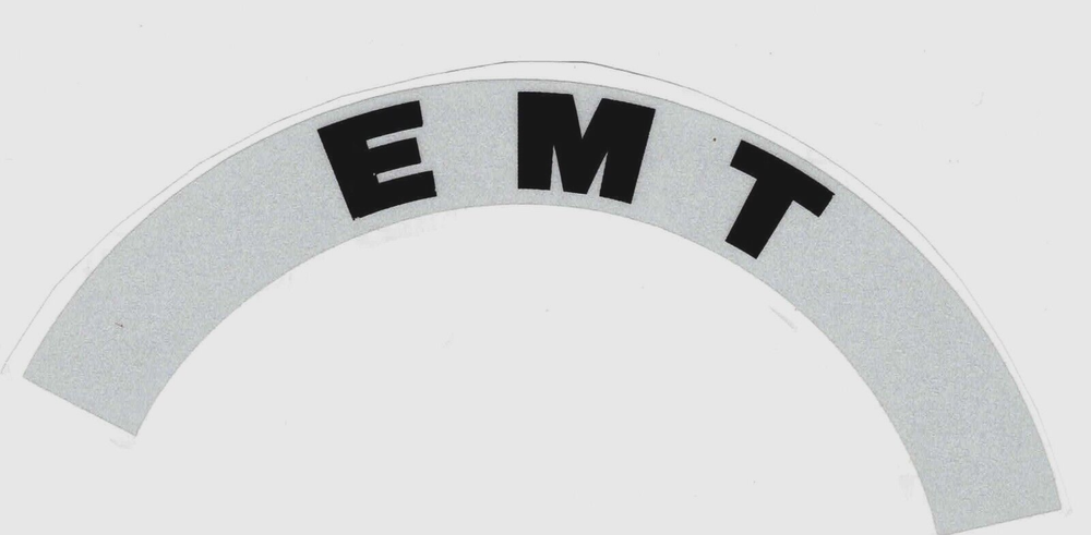 E M T - Highly Reflective FIRE HELMET CRESCENT DECALS - A PAIR - E.M.T.