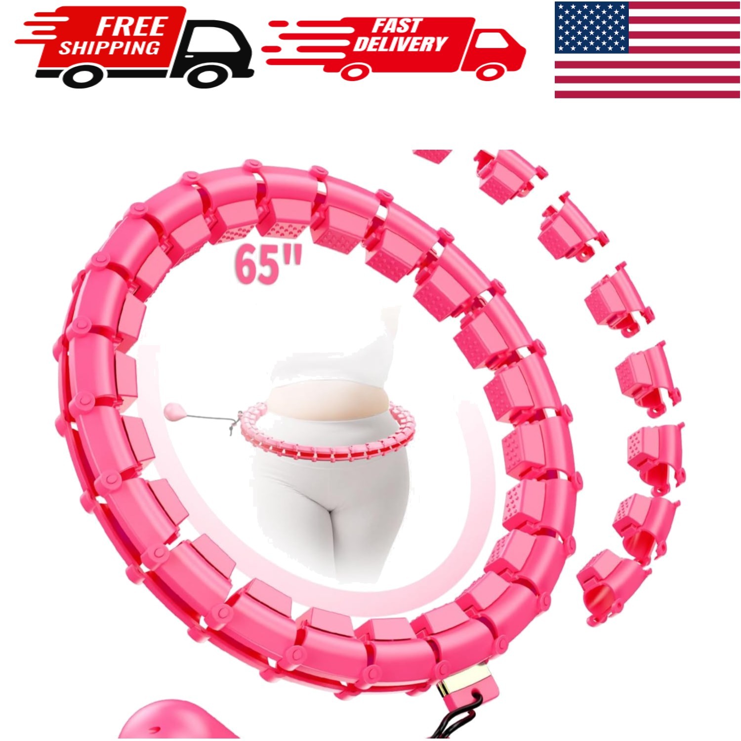 Infinity Adjustable Hoop Fit Plus Size 65", Weighted Hoops for Adults Weight ...