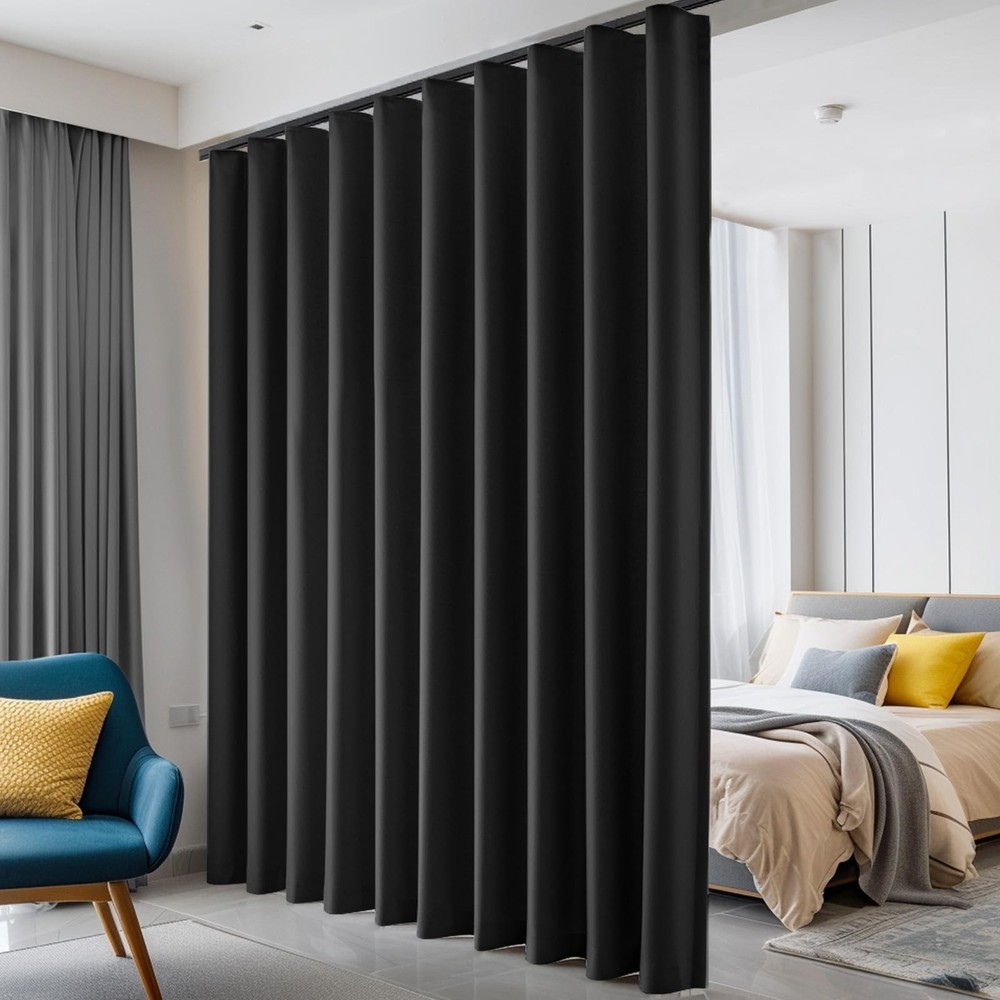 Ceiling Track Room Divider Blackout Curtain Panel
