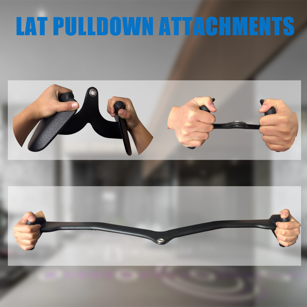Fitness Rowing Pulley Cable Machine Attachment Handle Grips Lat Pull Down Bar