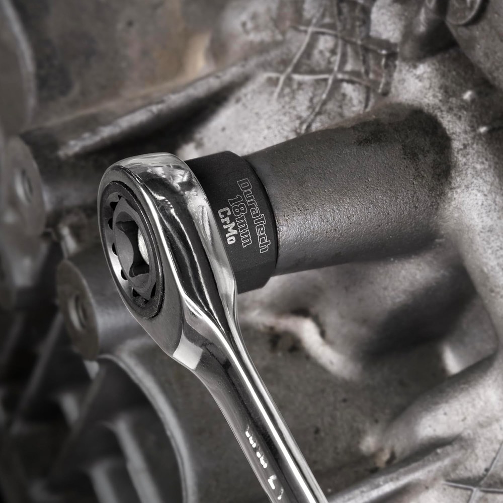 DURATECH 3/8" Drive Stubby Impact Socket Set, Low Profile Impact Sockets