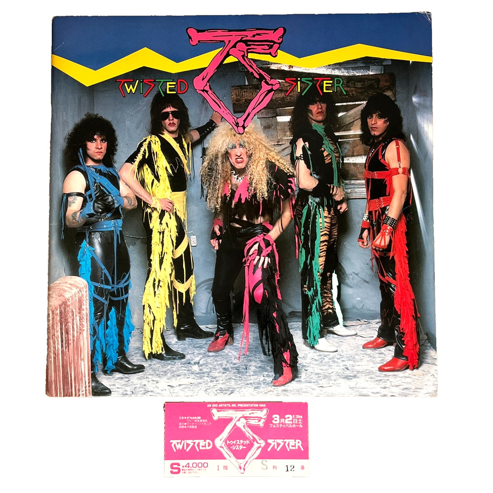 TWISTED SISTER - 1985 JAPAN TOUR- Tour Book Concert Program and Ticket stub