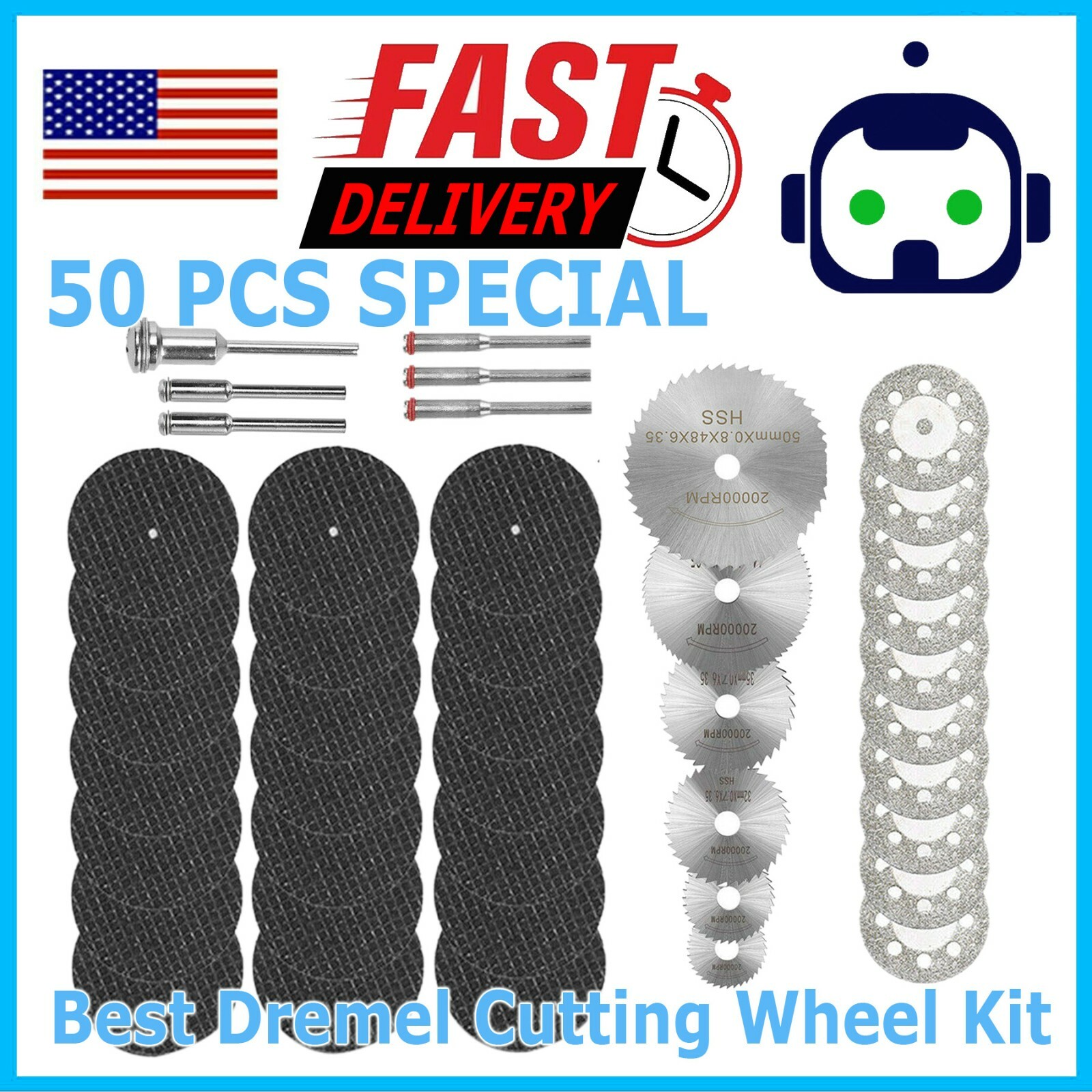 50x Diamond Cutting Wheel For Dremel Rotary Tool Die Grinder Metal Cut Off Disc