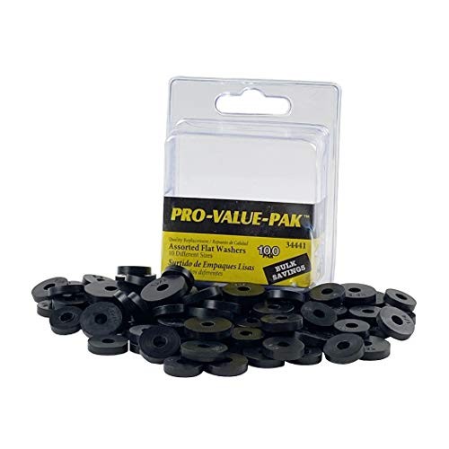 Assorted Flat Washer PRO Set, Black, 100-Piece (34441)