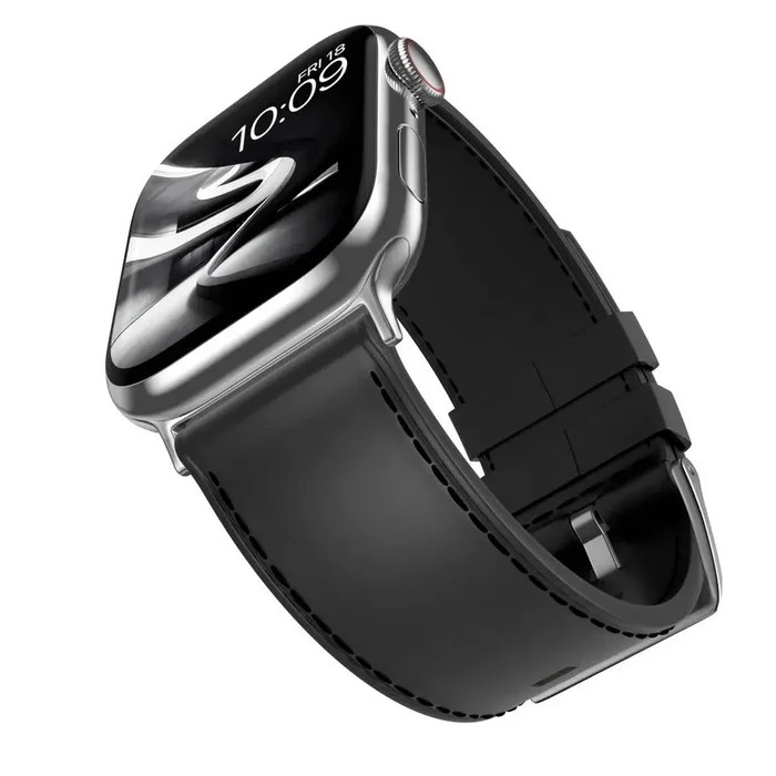 MobyFox Classic Leather Band Genuine Stitching Black