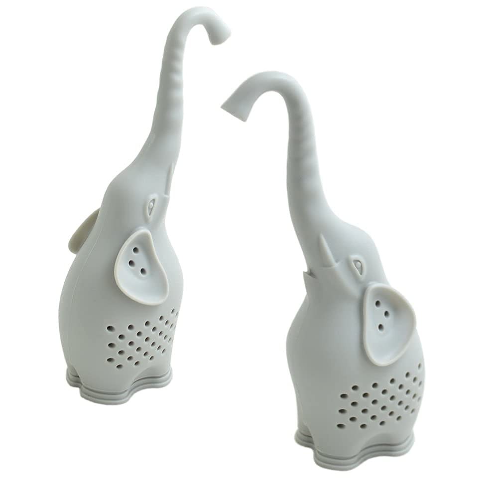 1pcs Silicone Tea Infuser Creative Elephant Tea Strainer grey