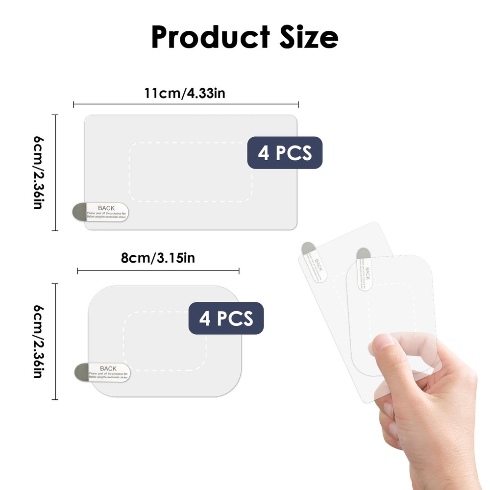 8Pcs Dashcam Windshield Sticker, Electrostatic Stickers for Dash Cam, 8-pcs